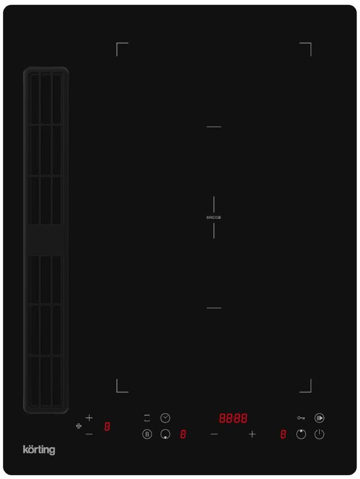 Индукционная варочная панель с интегрированной вытяжкой Korting HIBH 40980 NB Индукционная варочная панель с интегрированной вытяжкой Korting HIBH 40980 NB