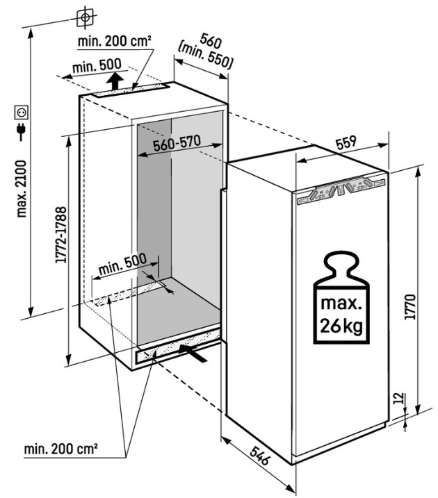 Схема встраивания с размерами