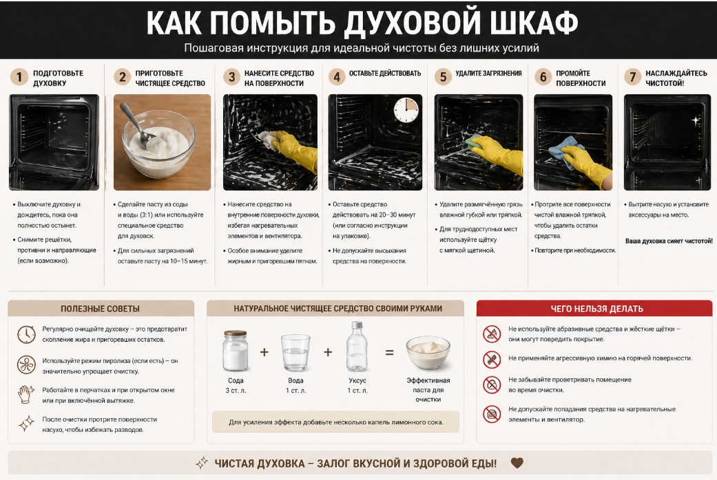 Как помыть духовой шкаф Как помыть духовой шкаф