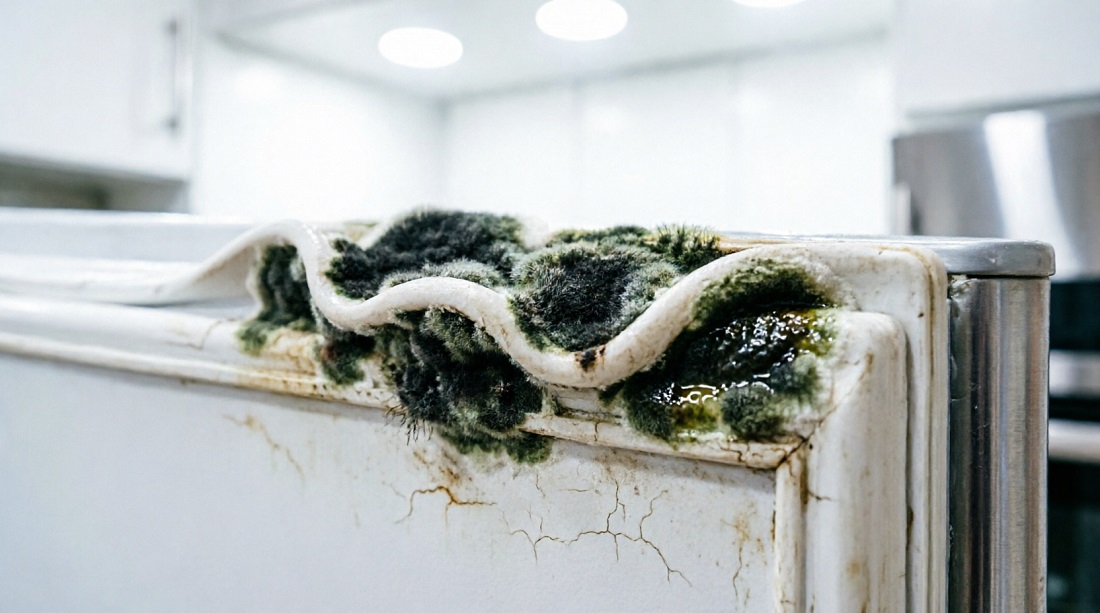 Плесень в уплотнительной резинке Плесень в уплотнительной резинке