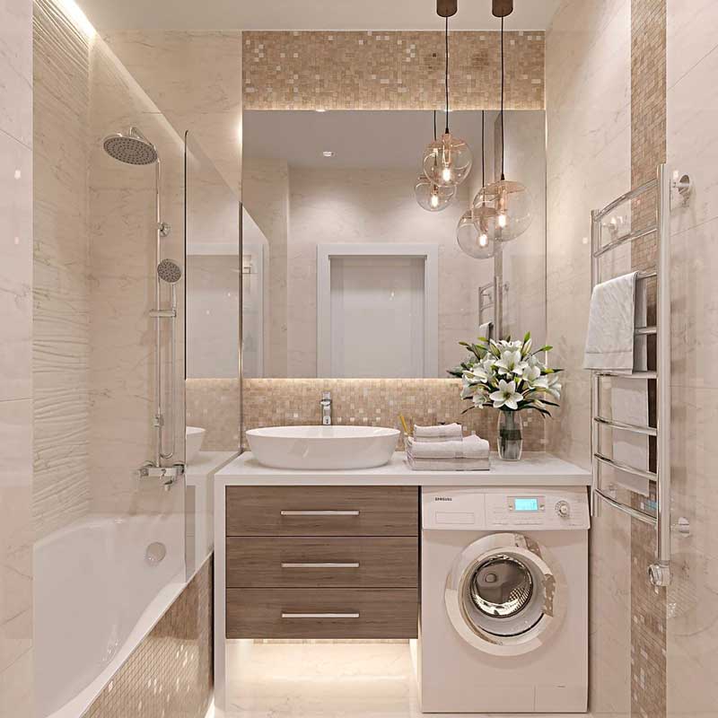 Встраиваемая стиральная машина в ванной Встраиваемая стиральная машина в ванной