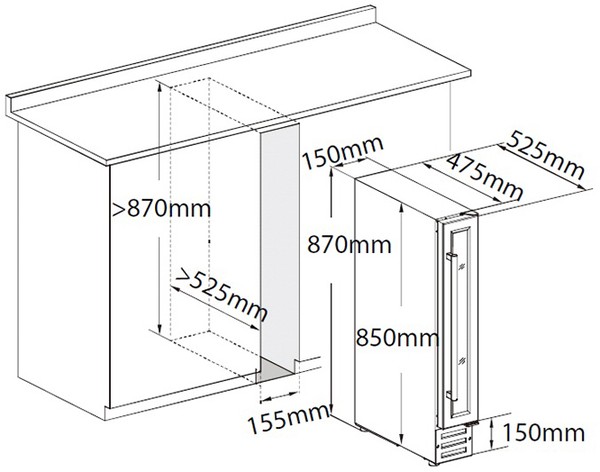 Размеры узких встраиваемых винных шкафов 15 см ширина Размеры узких встраиваемых винных шкафов 15 см