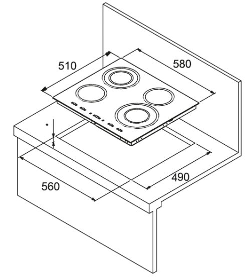 Стандартные размеры варочных панелей Стандартные размеры варочных панелей схема