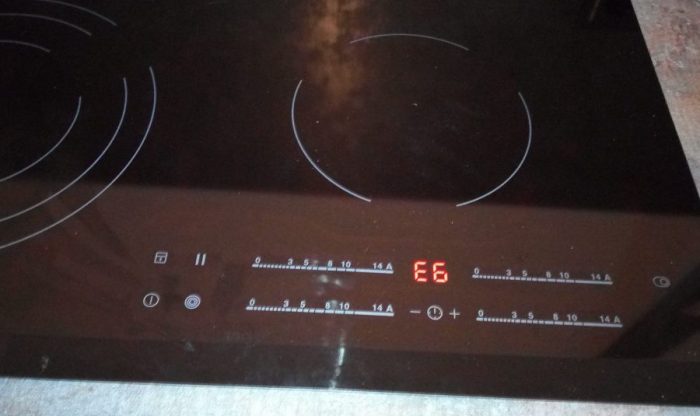 Ошибки индукционной варочной панели  Ошибки индукционной варочной панели