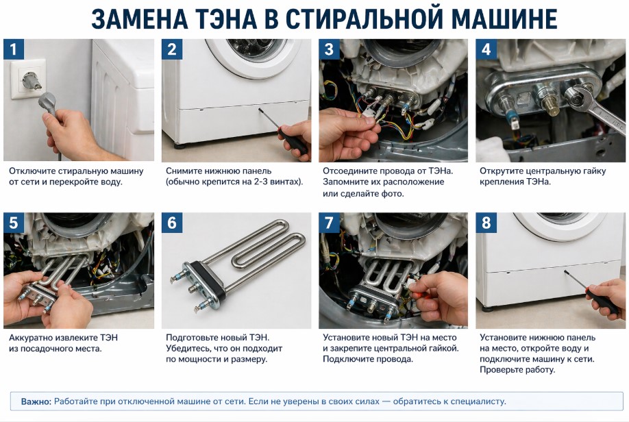 Замена ТЭНа в стиральной машине
