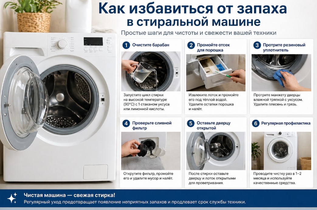 Как избавиться от запаха в стиральной машине Как избавиться от запаха в стиральной машине