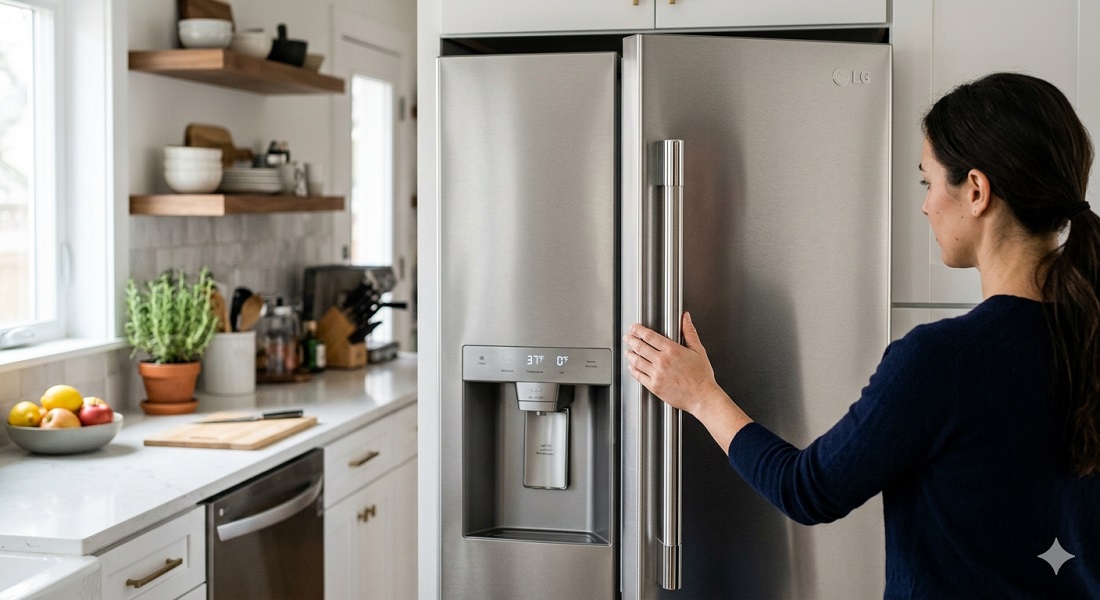 Холодильник с покрытием от отпечатков пальцев Холодильник с покрытием от отпечатков пальцев