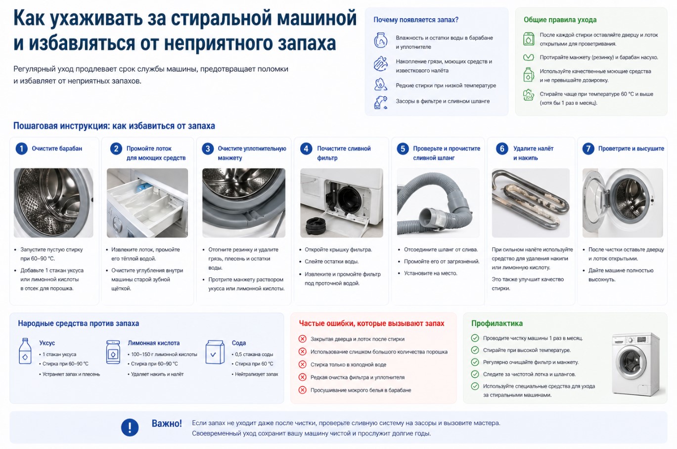 Как ухаживать за стиральной машиной