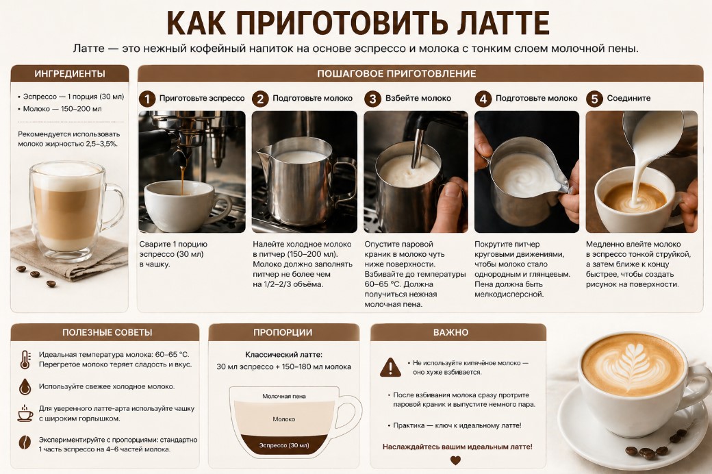Как приготовить латте в кофемашине Как приготовить латте в кофемашине