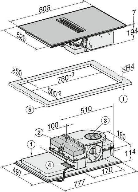 Варочная панель с вытяжкой Miele KMDA 7272 FR-U (preview 4)