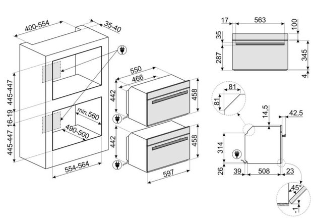 Духовой шкаф комбинированный с микроволновой печью Smeg SF4604PMCNR (фото 5) Духовой шкаф комбинированный с микроволновой печью Smeg SF4604PMCNR (preview 5)