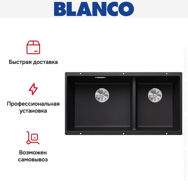 Мойка BLANCO SUBLINE 480/320-U Silgranit черный (preview 10)