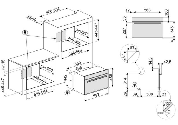 Духовой шкаф комбинированный с микроволновой печью Smeg SF4604PMCNR (фото 4) Духовой шкаф комбинированный с микроволновой печью Smeg SF4604PMCNR (preview 4)