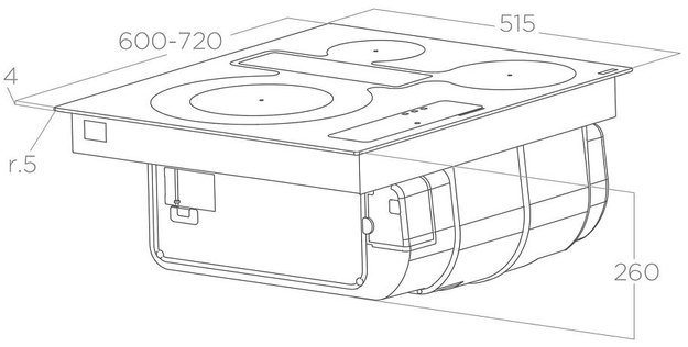 Варочная панель с вытяжкой Elica NIKOLATESLA FIT 3Z BL/A/60 (preview 7)