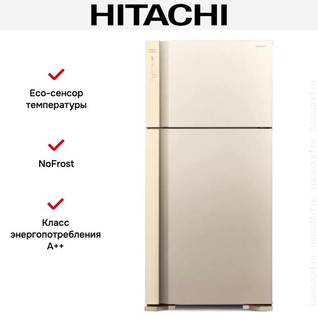 Холодильник Hitachi R-V 660 PUC7-1 BEG (фото 3) Холодильник Hitachi R-V 660 PUC7-1 BEG (preview 3)
