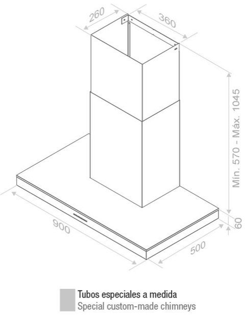 Вытяжка Pando P-417/90 IX 1050 SEC PLUS (preview 5)