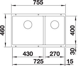 Мойка Blanco SUBLINE 430/270-U с отводной арматурой InFino® черный (фото 4) Мойка Blanco SUBLINE 430/270-U с отводной арматурой InFino® черный (preview 4)
