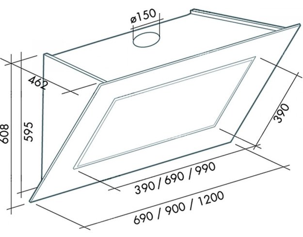 Вытяжка Falmec Quasar 120 Vetro (800) STEC white (preview 3)