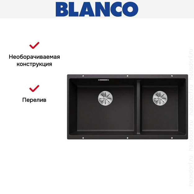 Мойка BLANCO SUBLINE 480/320-U Silgranit антрацит (preview 9)