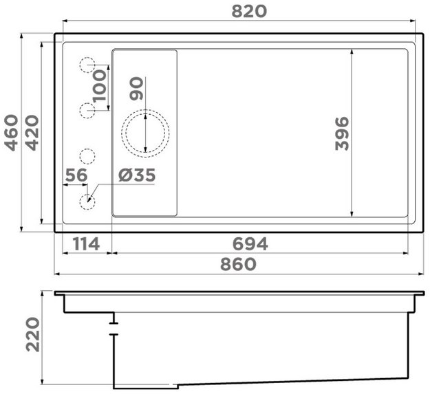 Мойка Omoikiri Kinaru Pro 86-U/I WH (preview 7)