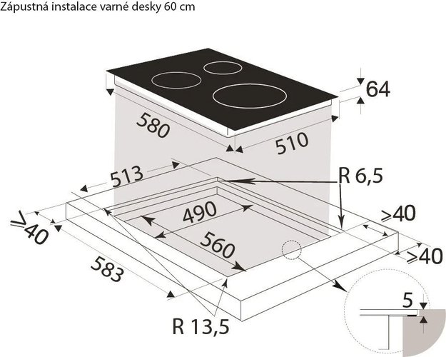 Индукционная варочная панель Brandt BPI6427B (preview 3)