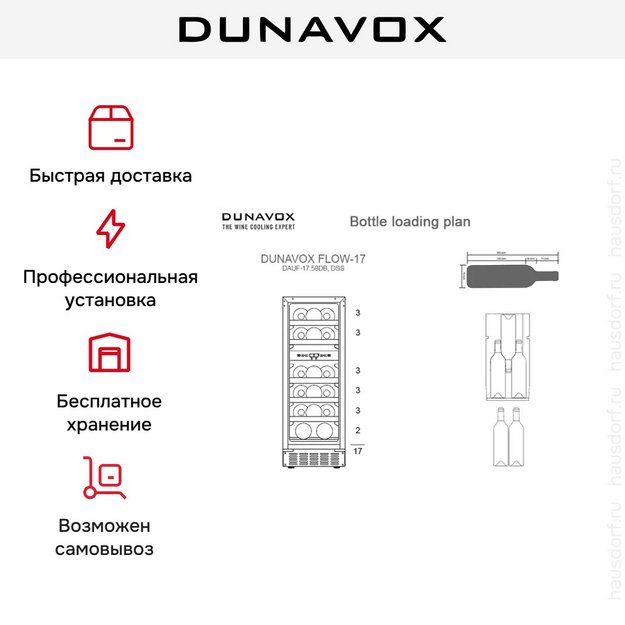 Встраиваемый винный шкаф Dunavox DAUF-17.58DC (preview 6)