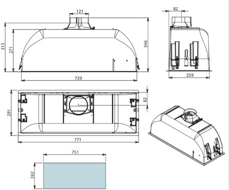 Вытяжка Falmec BUILT IN BURANO PLUS 70 WH (preview 5)