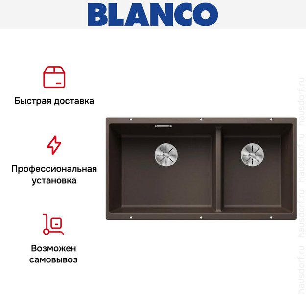 Мойка BLANCO SUBLINE 480/320-U Silgranit кофе (preview 10)