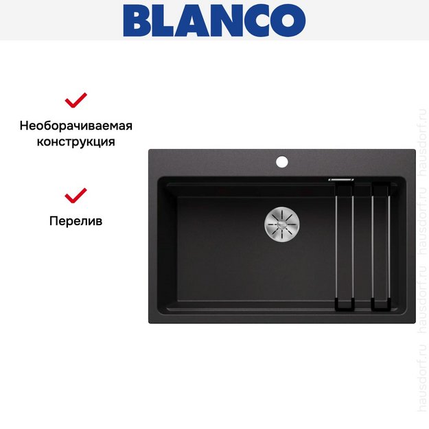 Мойка BLANCO ETAGON 8 Silgranit антрацит (фото 10) Мойка BLANCO ETAGON 8 Silgranit антрацит (preview 10)