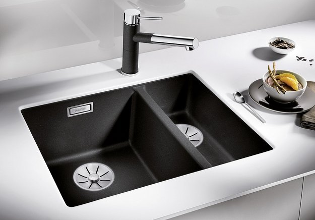 Мойка BLANCO SUBLINE 340/160-U Silgranit черный, чаша слева (фото 2) Мойка BLANCO SUBLINE 340/160-U Silgranit черный, чаша слева (preview 2)
