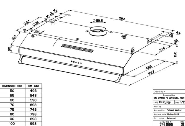 Встраиваемая вытяжка Faber 741 PB X A50 300.0557.514 (preview 2)