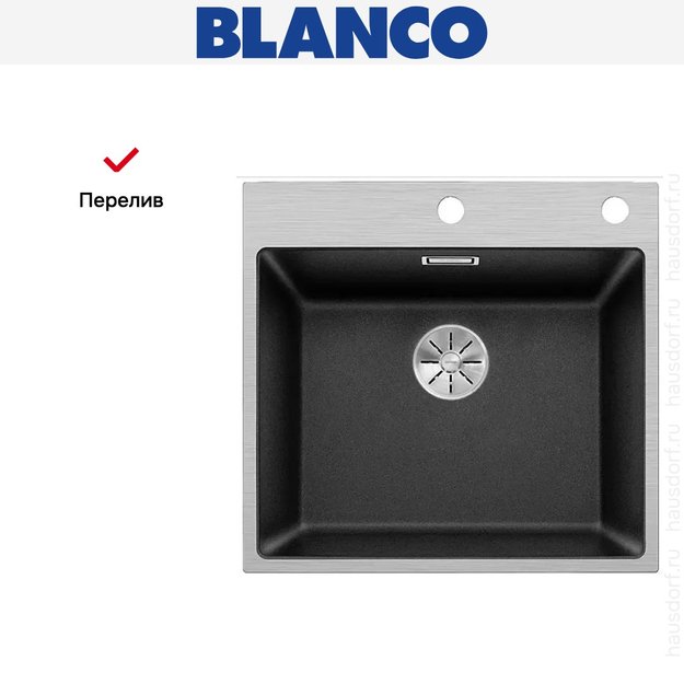 Мойка Blanco SUBLINE 500-IF/A клапан-автомат InFino® антрацит (фото 5) Мойка Blanco SUBLINE 500-IF/A клапан-автомат InFino® антрацит (preview 5)