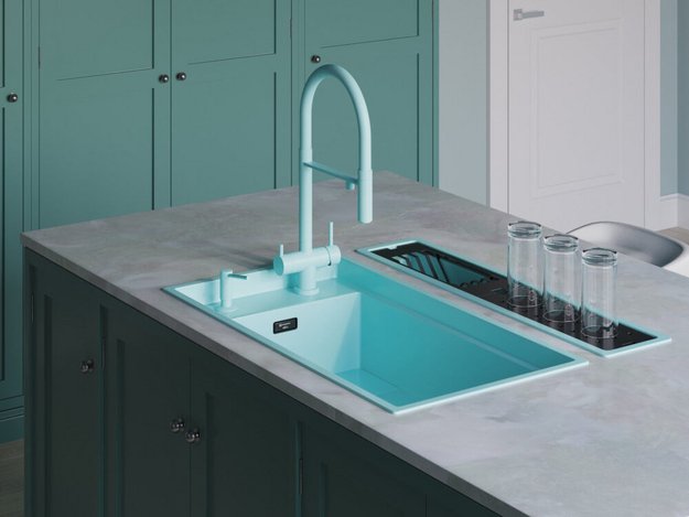 Мойка Omoikiri Kinaru Pro 86-U/I AZ azur blue матовый (preview 6)