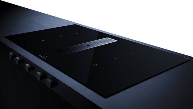 Индукционная варочная поверхность с вытяжкой Kuppersbusch с чёрными ручками KMI 9850.1 SR-S Stainless steel (preview 3)