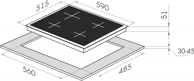 Комбинированная варочная панель MAUNFELD EEHS.64.3CS/KG (фото 2) Комбинированная варочная панель MAUNFELD EEHS.64.3CS/KG (preview 2)
