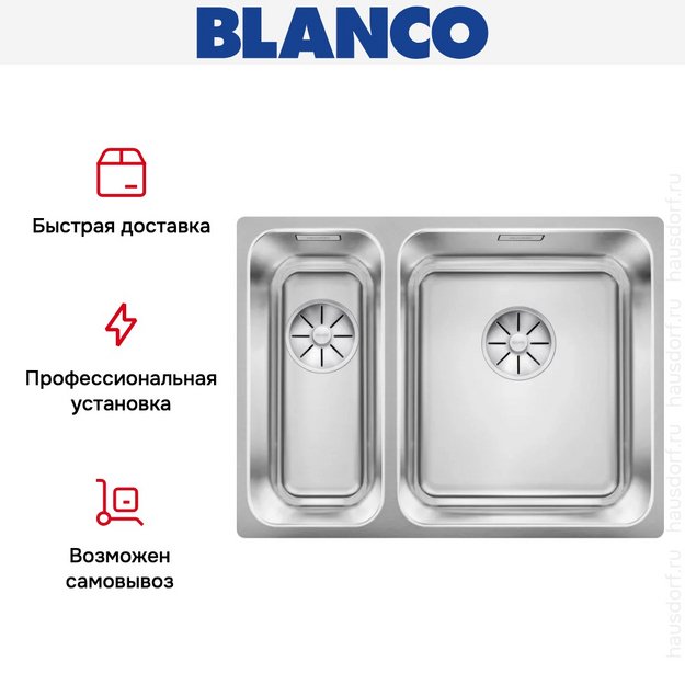 Мойка BLANCO SOLIS 340/180-IF нержавеющая сталь, мойка справа (preview 5)