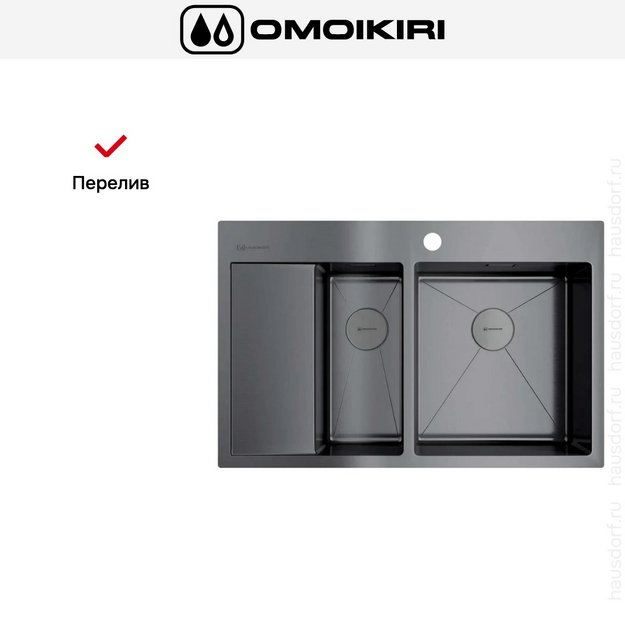 Мойка Omoikiri AKISAME 78-2 GM R new крыло слева (preview 4)