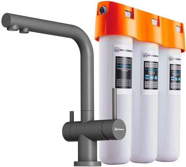 Комплект смесителя Omoikiri NAGANO PL-P + PURE DROP LITE (preview 1)