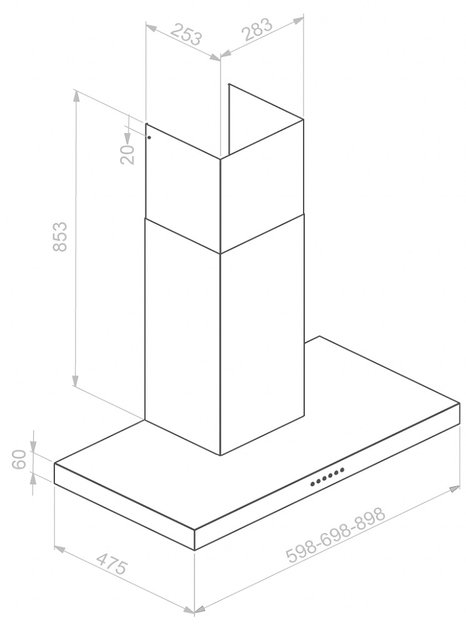 Вытяжка Pando P-823N/90 IX V.850 ECO SEC PLUS (фото 2) Вытяжка Pando P-823N/90 IX V.850 ECO SEC PLUS (preview 2)