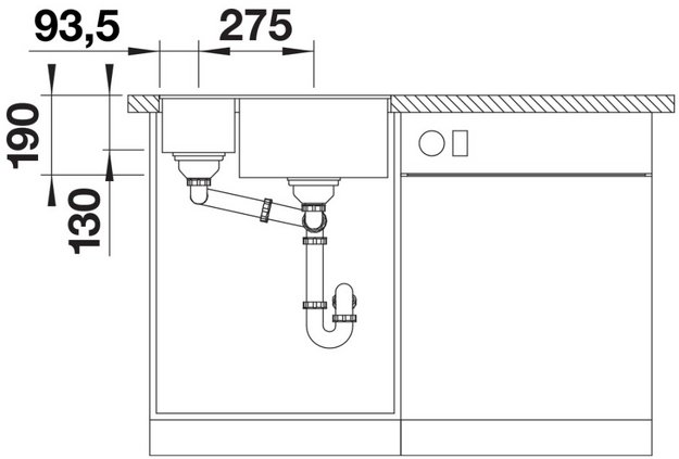 Мойка BLANCO SUBLINE 340/160-U Silgranit кофе, чаша справа (фото 6) Мойка BLANCO SUBLINE 340/160-U Silgranit кофе, чаша справа (preview 6)