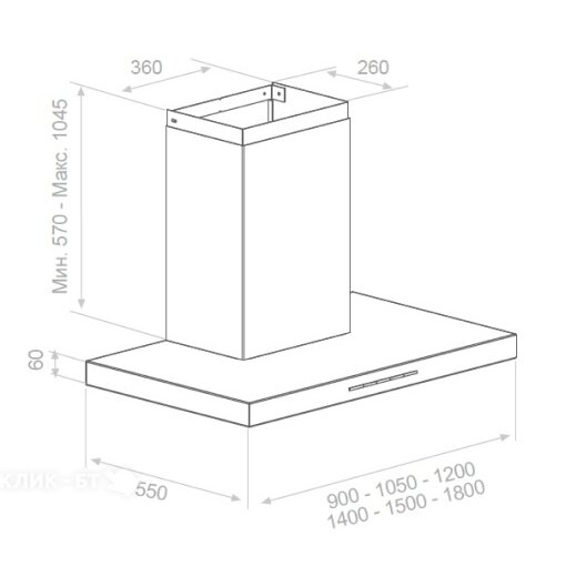 Встраиваемая вытяжка Pando P-861/90 IX 1050 SEC PLUS (preview 4)