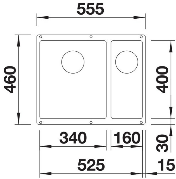 Мойка BLANCO SUBLINE 340/160-U Silgranit кофе, чаша справа (фото 3) Мойка BLANCO SUBLINE 340/160-U Silgranit кофе, чаша справа (preview 3)