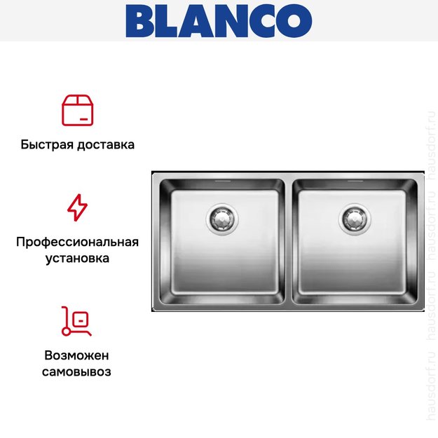 Мойка Blanco Andano 400/400-U нержавеющая сталь (фото 6) Мойка Blanco Andano 400/400-U нержавеющая сталь (preview 6)