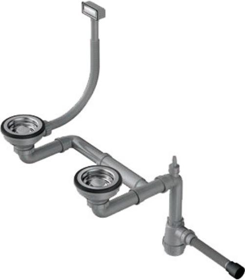 Арматура для полуторачашевых моек с прямоугольным переливом Omoikiri WK-1.5-IN (preview 1)