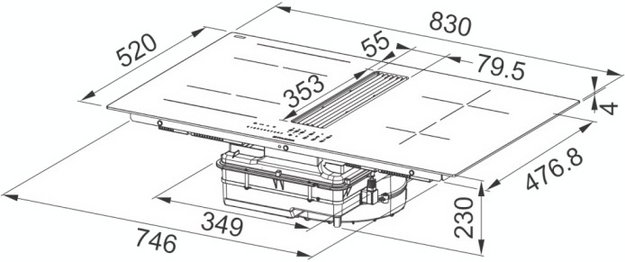 Варочная панель со встроенной вытяжкой Faber Galileo Linear F830 (preview 5)