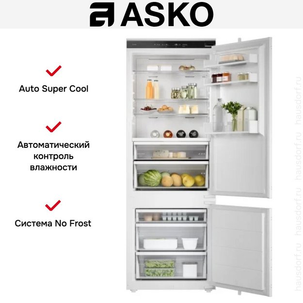 Встраиваемый комбинированный холодильник Asko RBC297SND1 (preview 6)