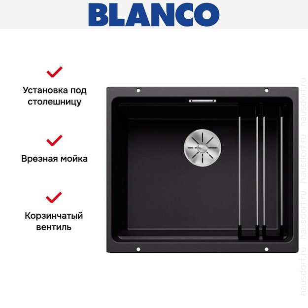 Мойка Blanco ETAGON 500-U SILGRANIT PuraDur 525887 черный (preview 13)