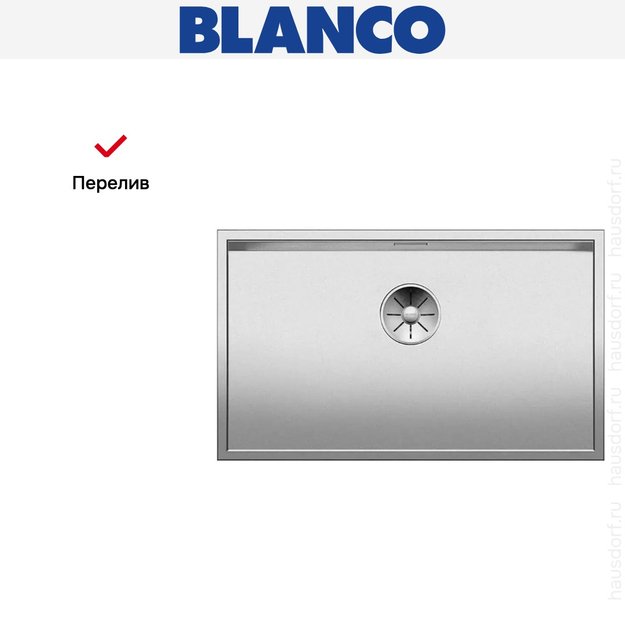 Мойка Blanco ZEROX 700-U Durinox® отводная арматура InFino® нержавеющая сталь (preview 6)