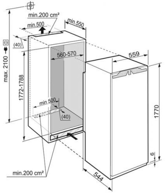 Встраиваемый холодильник Liebherr IKB 3514 Comfort BioFresh (фото 4) Встраиваемый холодильник Liebherr IKB 3514 Comfort BioFresh (preview 4)