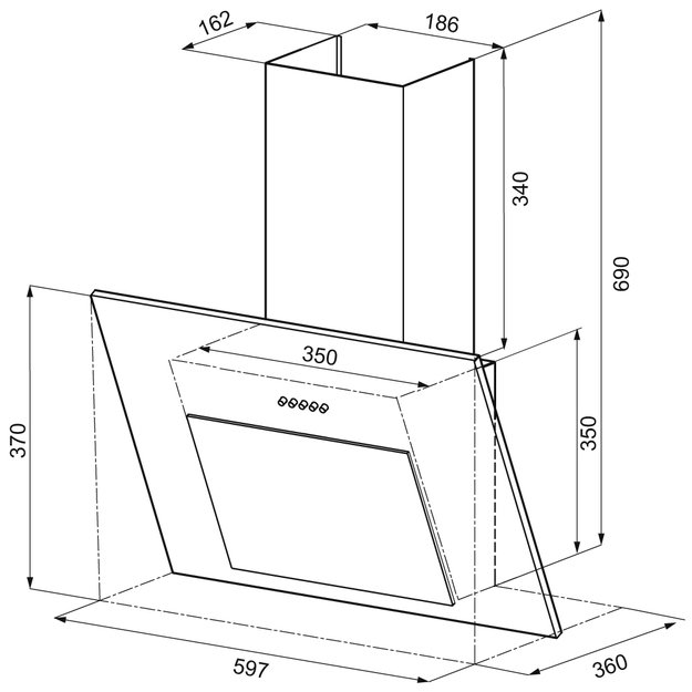 Вытяжка Krona FIONA E 600 black PB (preview 12)